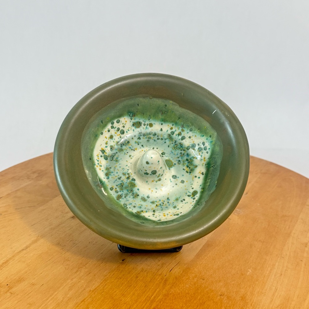 Handmade Schaefer Ash Glazed Stoneware Pottery Ring Bowl Jewelry Trinket Dish